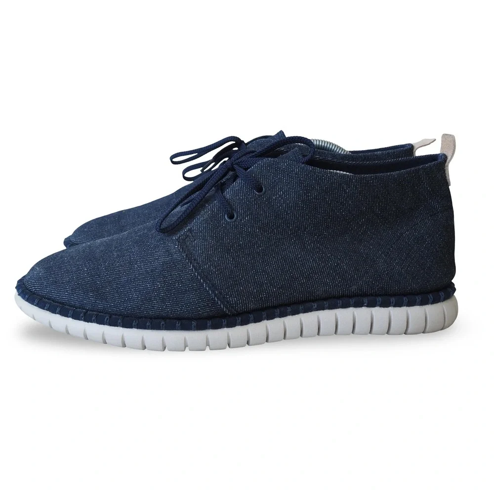 Clarks‎ Denim Chukka Boots Mens 10.5M Indigo Ankle Lace Up Casual Shoes 21621